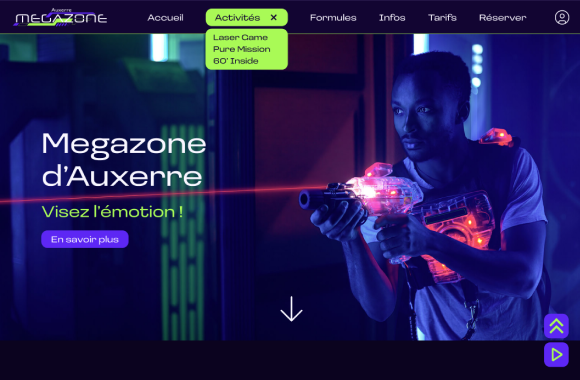 page d'accueil du site Megazone